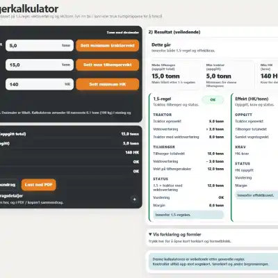 TILHENGERKALKULATOR